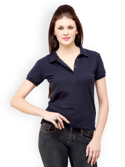 Cation Women Blue Polo T-shirt