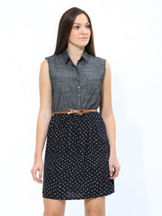 Chemistry Charcoal Grey &amp; Black Shirt Dress