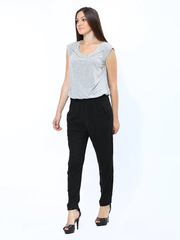 Chemistry Women Grey &amp; Black Jumpsuit