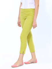Chemistry Women Lime Green Ankle Length Trousers