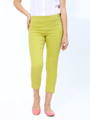 Chemistry Women Lime Green Ankle Length Trousers