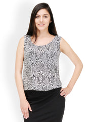 Color Cocktail Women Black &amp; White Printed Dress