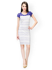 Color Cocktail Off-White Printed Bodycon Dress