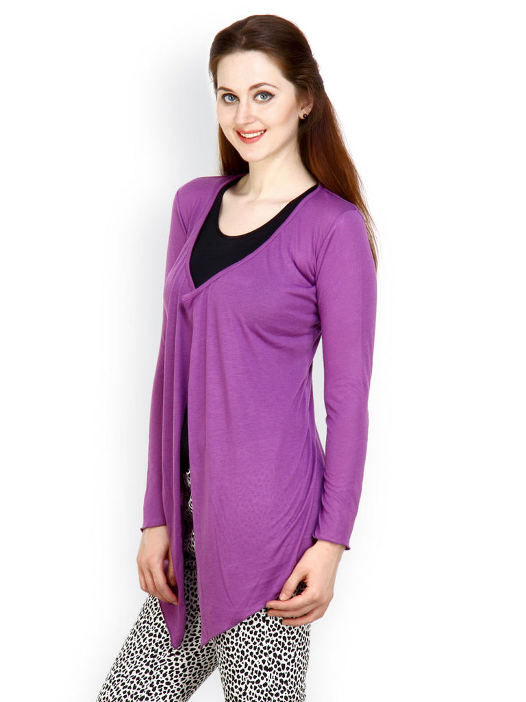 Color Cocktail Women Purple Shrug