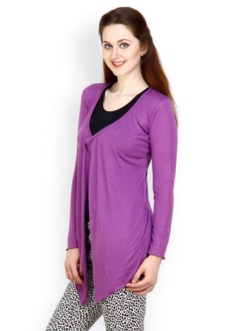 Color Cocktail Women Purple Shrug