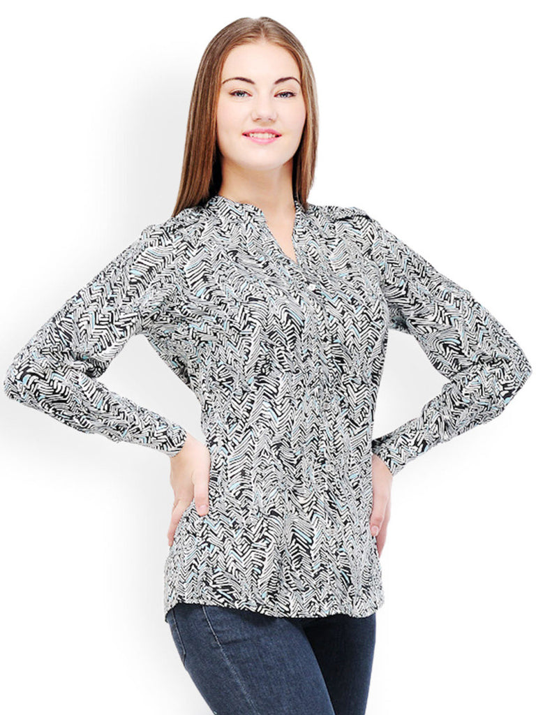 Color Cocktail Women Black Printed Shirt