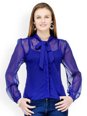 Color Cocktail Women Blue Top