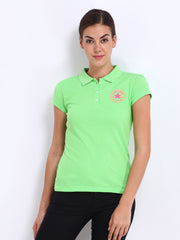 Converse Women Neon Green Polo T-shirt