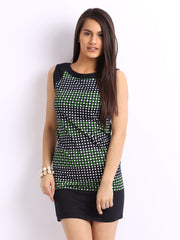 Cottinfab Navy Printed Bodycon Dress