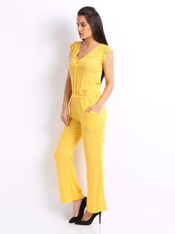 Cottinfab Women Yellow Jumpsuit