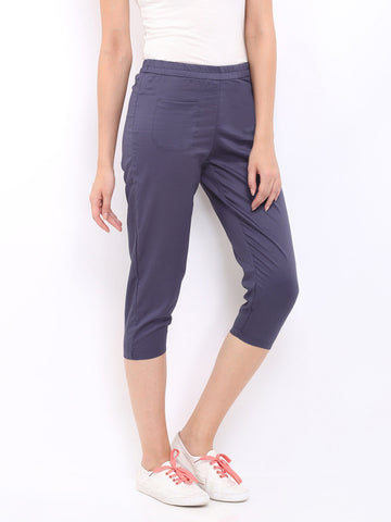 Cottinfab Women Purple Capris