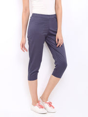 Cottinfab Women Purple Capris