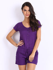 Cottinfab Women Purple Playsuit