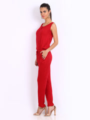 Cottinfab Women Red Jumpsuit