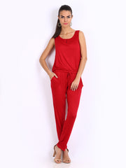 Cottinfab Women Red Jumpsuit