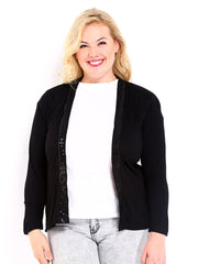 Curvy by DressBerry Black Sequinned Shrug