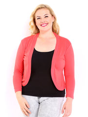 Curvy by DressBerry Coral Pink Shrug