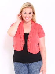 Curvy by DressBerry Coral Pink Shrug