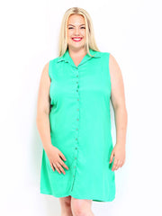 Curvy by DressBerry Green Collar Berry Dress