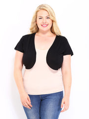 Curvy by DressBerry Women Black Shrug