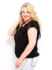 Curvy by DressBerry Women Black Top