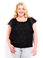 Curvy by DressBerry Women Black Top
