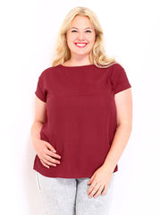Curvy by DressBerry Women Maroon Top