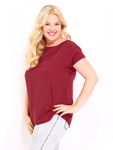Curvy by DressBerry Women Maroon Top
