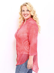 Curvy by DressBerry Women Pink Printed Shirt