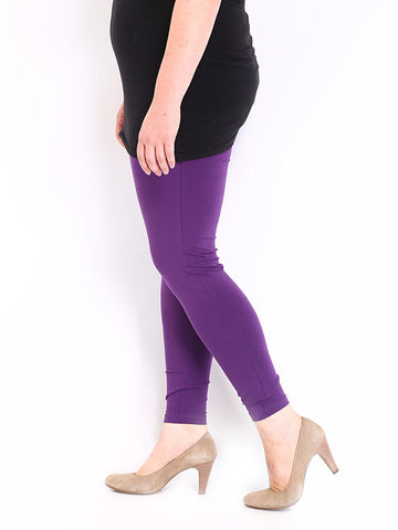 Curvy by DressBerry Women Purple Leggings