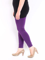 Curvy by DressBerry Women Purple Leggings