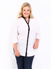 Curvy by DressBerry Women White Tunic