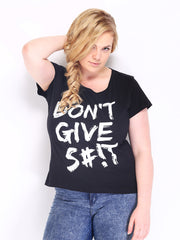 Curvy by Roadster Women Black Printed Top