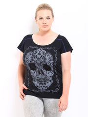 Curvy by Roadster Women Black Printed Top