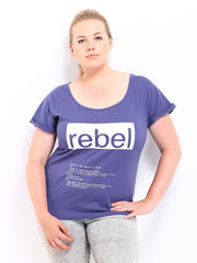 Curvy by Roadster Women Purple Printed T-shirt