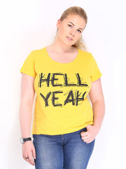 Curvy by Roadster Women Yellow Printed Top