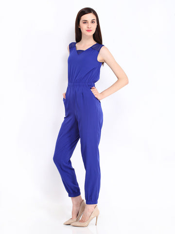 D Muse Women Blue 70s Berry Jumpsuit