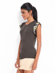 D Muse Women Brown Sequinned Top