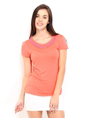 D Muse Women Coral Pink Top
