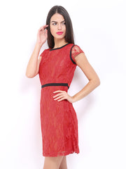 D Muse by DressBerry Red Lace Shaper Berry Dress
