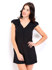 D Muse by DressBerry Women Black Romper Berry Playsuit