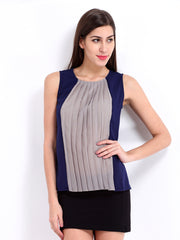 D Muse Women Navy &amp; Grey Top