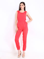 D Muse Women Pink 70s Berry Jumpsuit