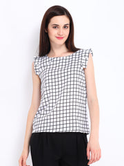 D Muse Women White &amp; Black Printed Top