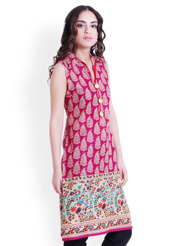 D&amp;S Women Magenta Printed Kurta