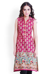 D&amp;S Women Magenta Printed Kurta