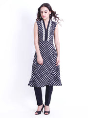 D&amp;S Women Black Printed Kurta