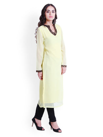 D&amp;S Women Yellow Kurta