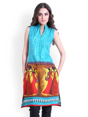 D&amp;S Women Sea Green Printed Kurta