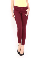 Deal Jeans Women Maroon Ankle Length Treggings